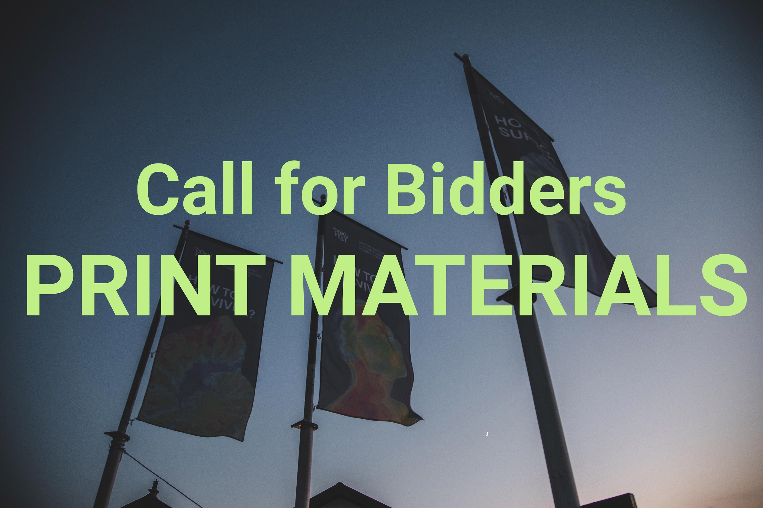 CALL FOR BIDDERS: Printing Materials